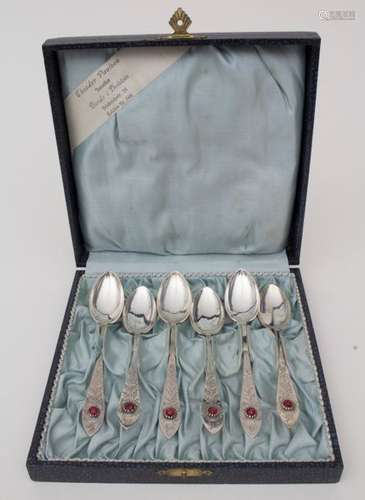 6 Teelöffel / 6 silver tea spoons, Paulsen, Heide …