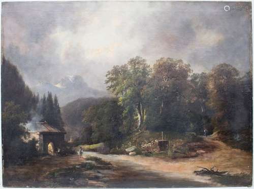 Künstler des 18./19. Jh., 'Berglandschaft mit Köhl…