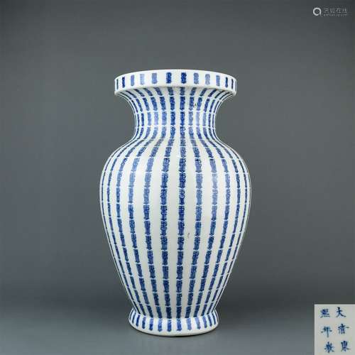 A Chinese Blue and White Porcelain Vase