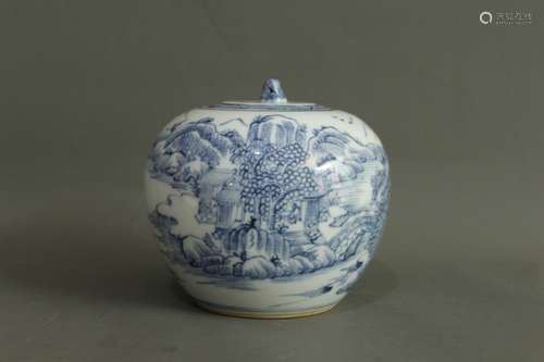 A Chinese Blue and White Porcelain Jar