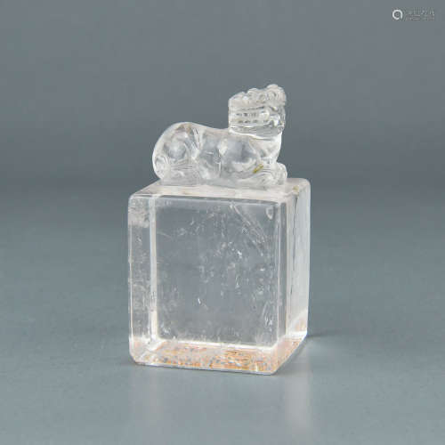 A Chinese Carved Crystal Seal