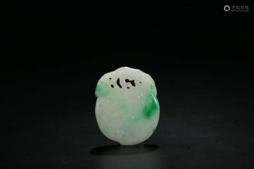 A Chinese Carved Jadeite Pendant