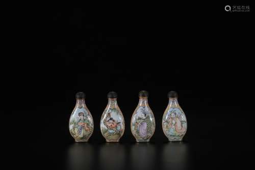 A Set of Chinese Cloisonné Snuff Bottles