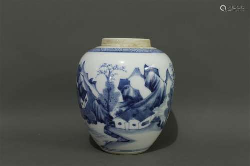 A Chinese Blue and White Porcelain Jar