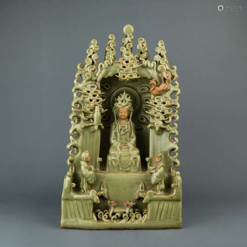 A Chinese Celadon Porcelain Buddha