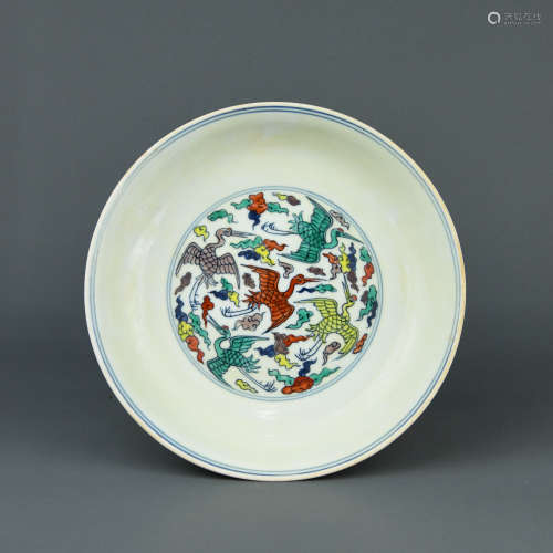 A Chinese Dou-Cai Porcelain Plate