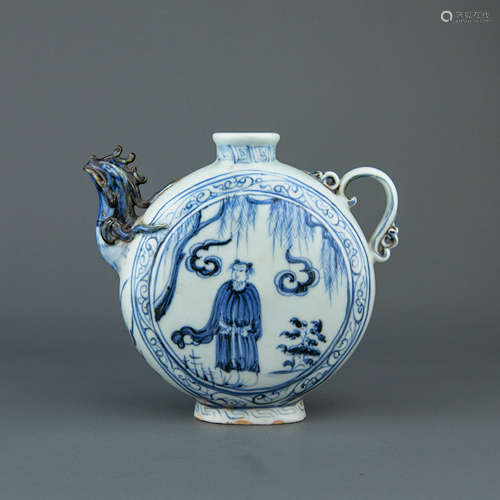 A Chinese Blue and White Porcelain Wine Pot