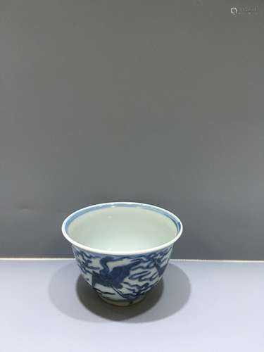 A Chinese Blue and White Porcelain Cup