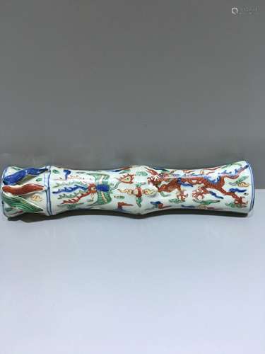 A Chinese Wu-Cai Porcelain Arm Rest