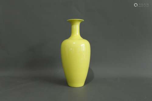 A Chinese Yellow Glazed Porcelain Vase