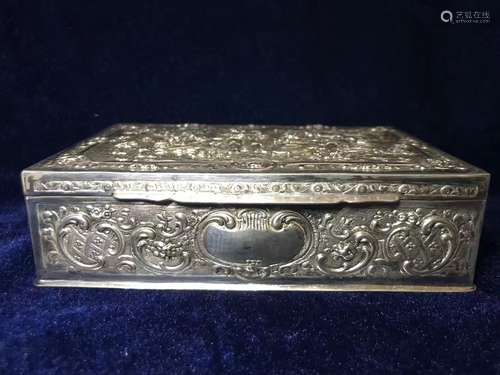 A 19th Century Gilt Silver Square Box