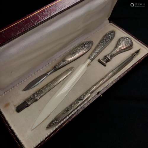 A Set of European Silver Stationery Set