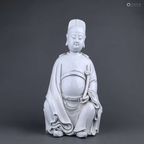 A Chinese Dehua Porcelain Figure of Officer