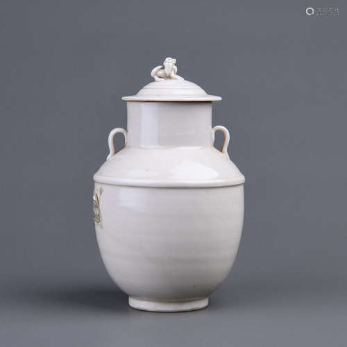 A Chinese Ding-Type Porcelain Jar with Cover