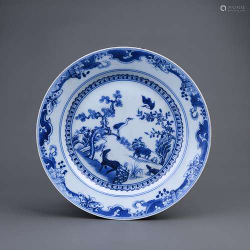 A Chinese Blue and White Porcelain Plate