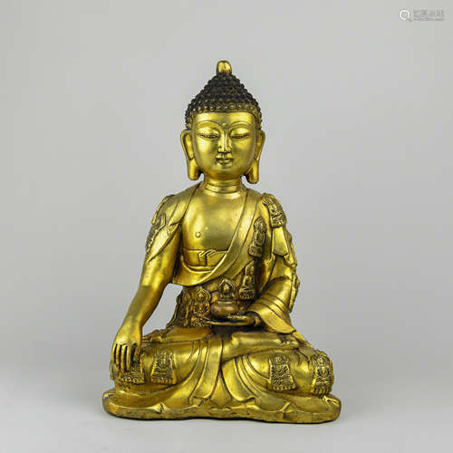 A Chinese Gilt Bronze Buddha