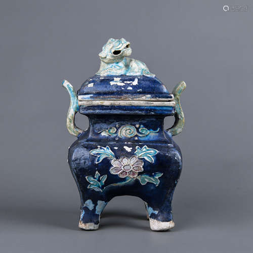 A Chinese Fahua Porcelain Incense Burner