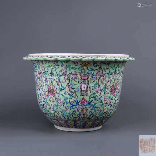  A Chinese Famille-Rose Porcelain Plant Pot
