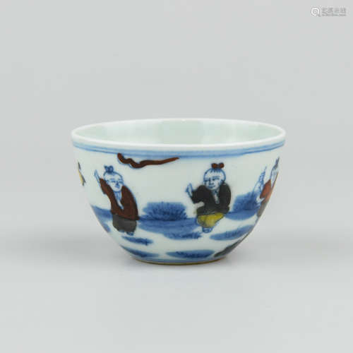 A Chinese Dou-Cai Porcelain Cup