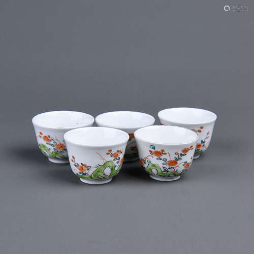 A Set of Chinese Famille-Rose Cups