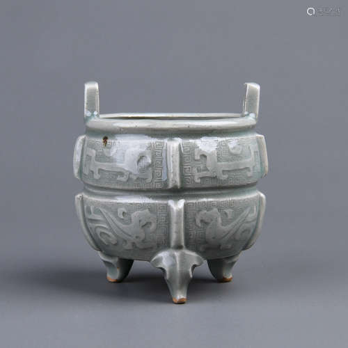 A Chinese Celadon Porcelain Incense Burner