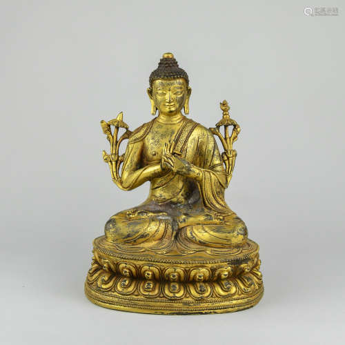 A Chinese Gilt Bronze Buddha