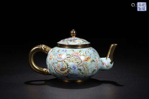 A QIANLONG MARK ENAMELED POT