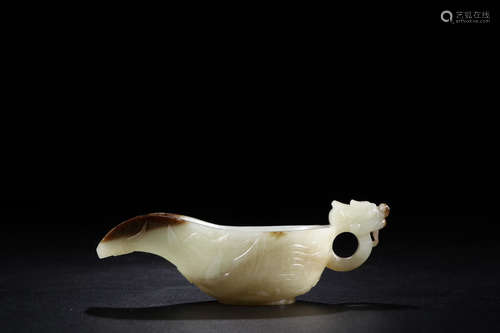 A HETIAN JADE CUP WITH HANDLE