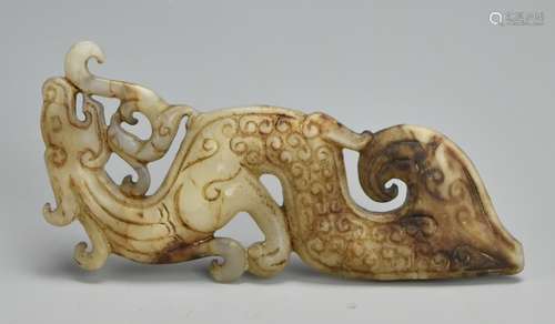 An Archaic Jade Bi w/ Mythical Beast