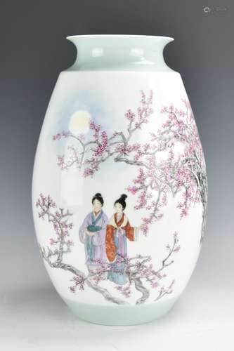 Chinese Famille Rose Vase, Wang Xiliang