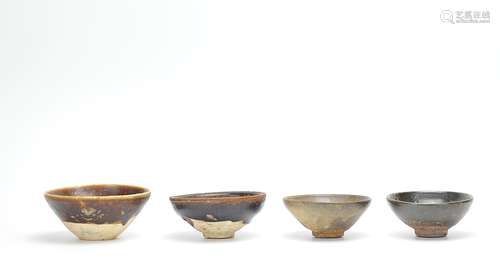 Group of Four Chinese Tea Bowls,Song D.