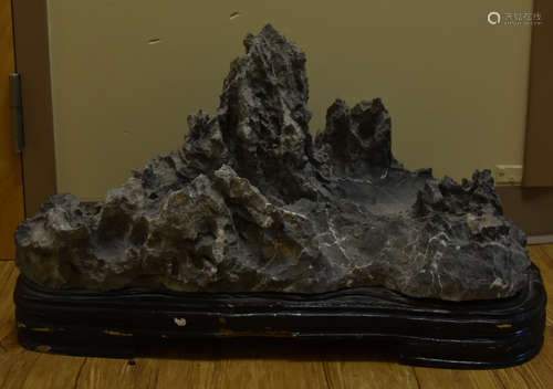 A Jagged, Wide, Decorative Lingbi Stone w/ Base