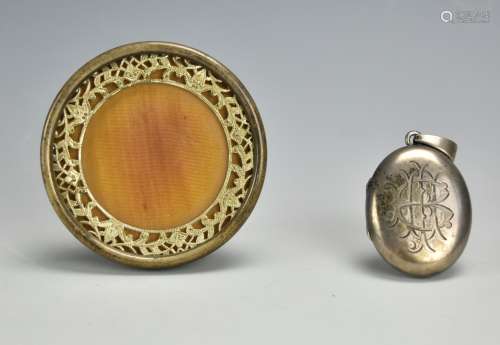 Silver Plated Victorian Locket & Sterling Frame
