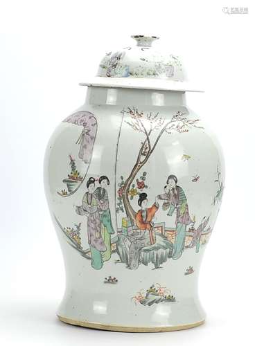 Large Chinese Famille Rose Jar and Cover,20th C.