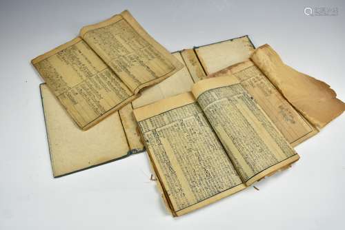 (5) Antique Hand Bound Chinese Rice-Paper Books