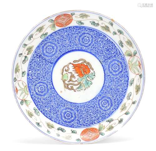 Contrasting Pattern Floral Porcelain Plate