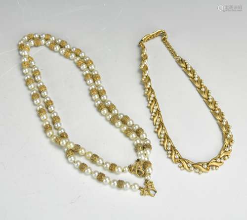 Gold Tone & Faux Pearl Necklaces