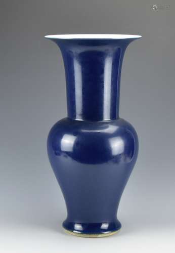 Chinese Blue Glazed Phoenix Vase W/ Kangxi Mark