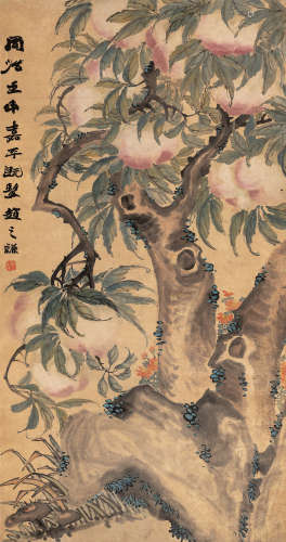 赵之谦（1829～1884） 长寿图 立轴 设色纸本