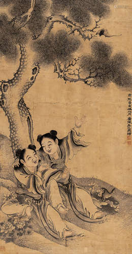 禹之鼎（1647～1716） 人物 立轴 设色纸本