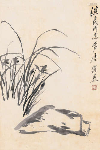 唐云（1910～1993） 兰石图 镜心 水墨纸本