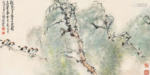 赵少昂（1905～1998） 花鸟 镜心 设色纸本
