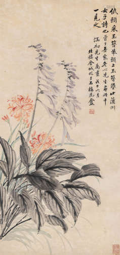 金城（1878～1926） 写意花卉 立轴 设色纸本