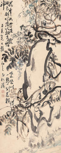 柯璜（1876～1963） 紫藤 立轴 设色纸本