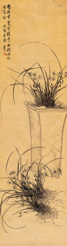 黄益如（1850～1928） 兰草 立轴 水墨绢本