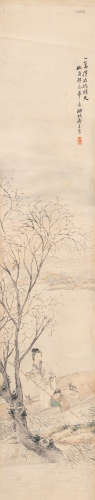 俞明（1884～1935） 一篙撑出晚晴天 镜心 设色纸本