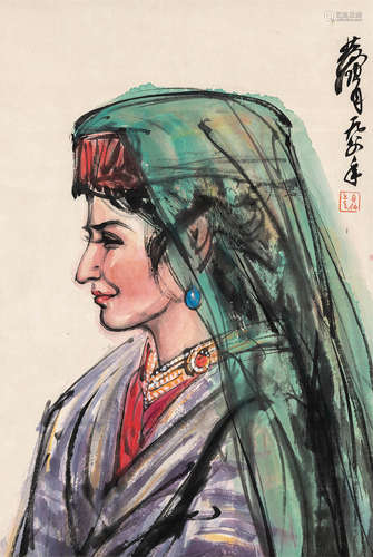 黄胄（1925～1997） 西域女郎 立轴 设色纸本