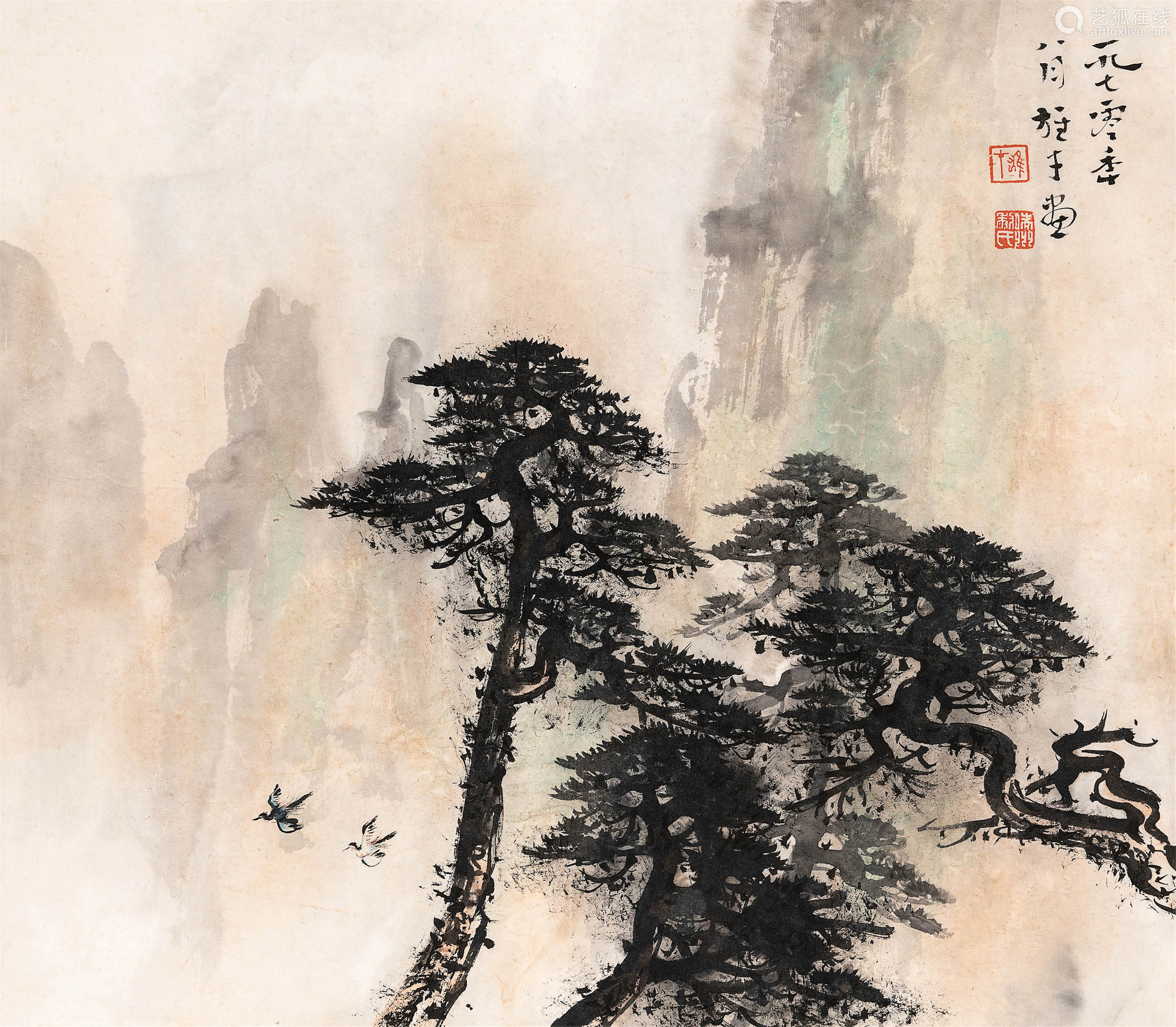 黎雄才(1910～2001) 松山图 镜心 设色纸本