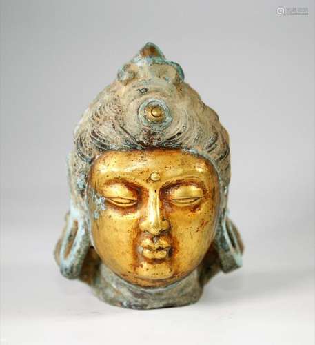 Gilt Bronze Buddha Head