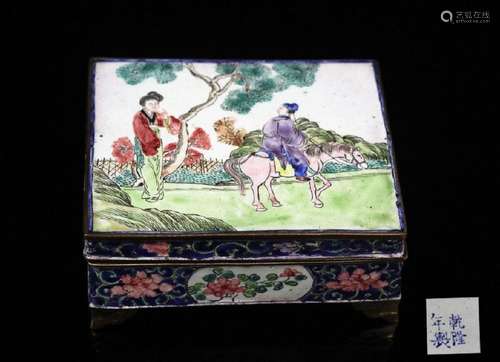 Chinese Qing Dynasty enameled Bronze Jeweled box